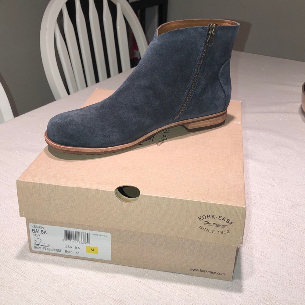 Kork-Ease Balsa bootie, in Navy Suede